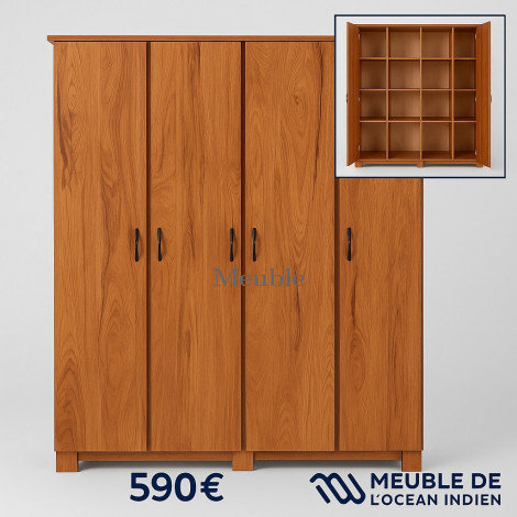 ARMOIRE 4 PORTES EN BOIS