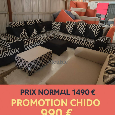 SOFA SET NOIR ET BLANC