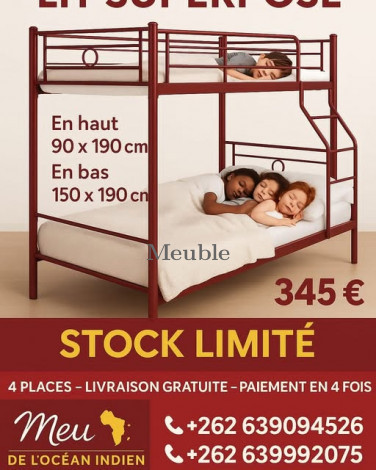 LIT SUPERPOSÉ EN MÉTAL 1