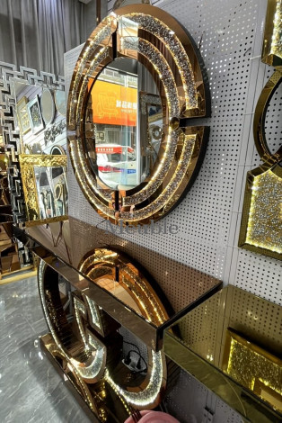 TABLE CONSOLE AVEC MIROIR ET ÉCLAIRAGE