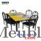 TABLE AVEC PLATEAU EN VERRE + 6 CHAISES