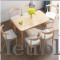 TABLE ET 6 CHAISES EN METAL ET MELAMINE
